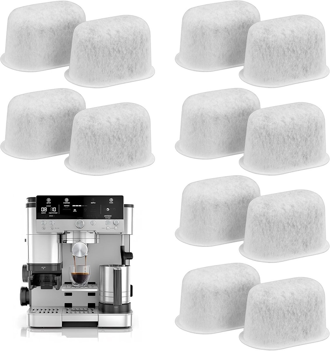 Packung Mit 12 Aktivkohlefiltern, Kompatibel Mit Ninja-, Breville- Und Keurig-kaffeemaschinen
