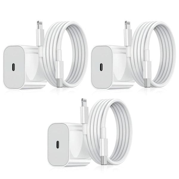 2er-pack Iphone-ladegeräte – Schnellladegerät – Adapter + 20-w-kabel, Weiß, Einheitsgröße Passend Für Iphone (nt)
