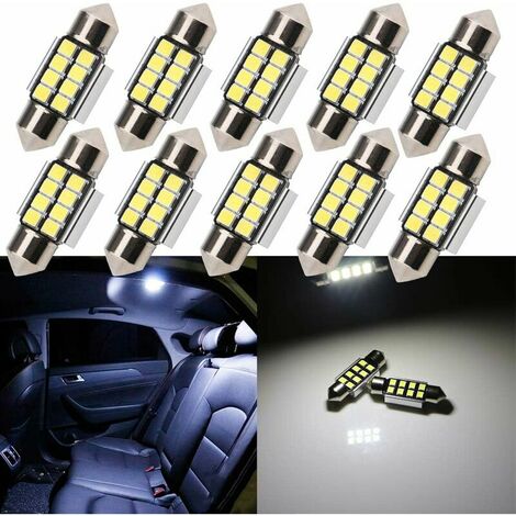 31-mm-c5w-led-lampe, Led-shuttle-lampe 2835 8smd 6500k Für Kfz-innenraumbeleuchtung, 12 V Dc, 10 Stück
