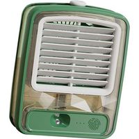 Usb-tischventilator Mit Abs-flüssigkeitskühlung, 3 Geschwindigkeitsstufen, 3d-spiralflügeln, Kleine Klimaanlage Für Schreibtisch Oder Nachttisch, Grün