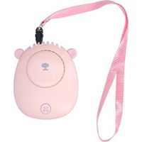 Mini-ventilator Zum Umhängen, 3 Geschwindigkeitsstufen, Usb-ladefunktion, Pink, Ideal Für Den Sommer
