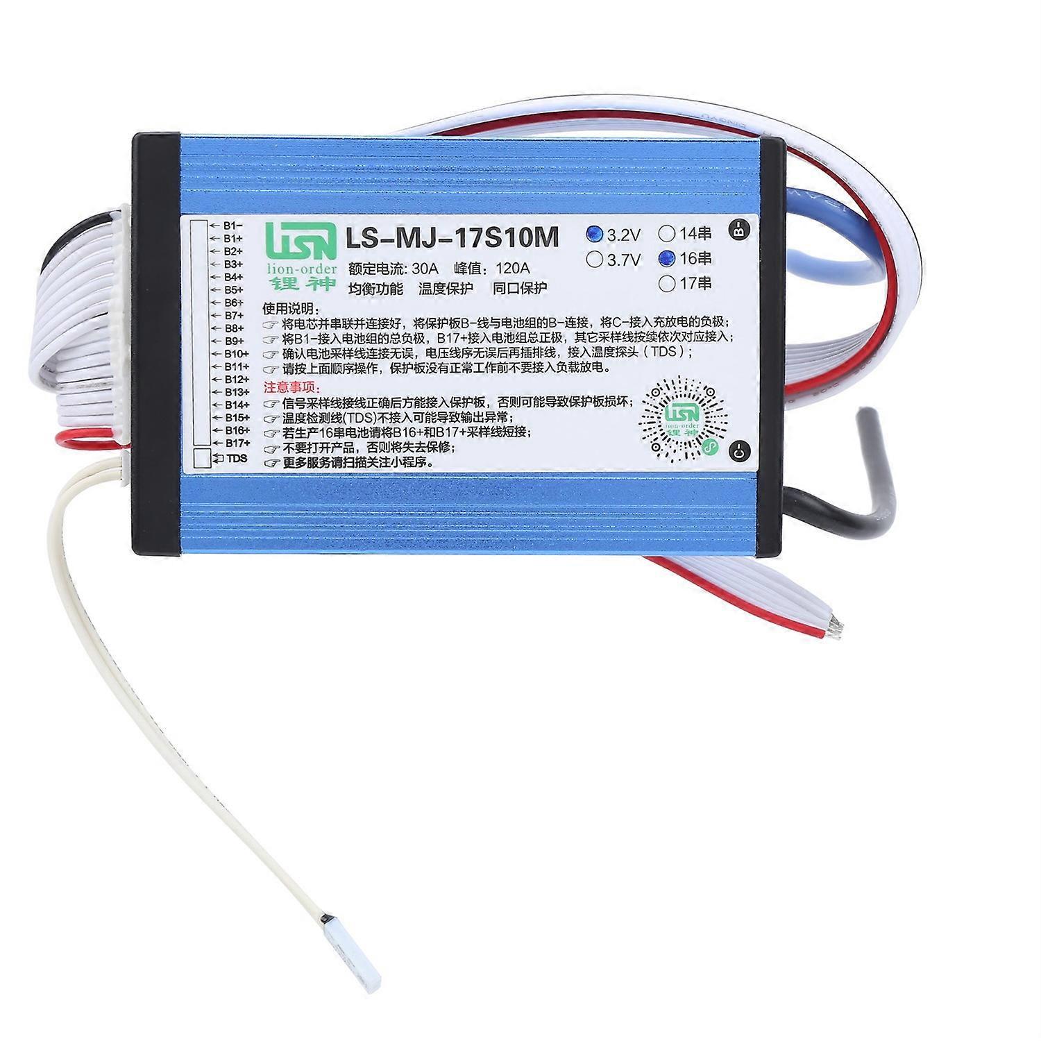 3,2 V 30 A 14s-16s Lithium-batterieschutzplatine Universal Mit Bms18650 Balance Mehrfachschutz