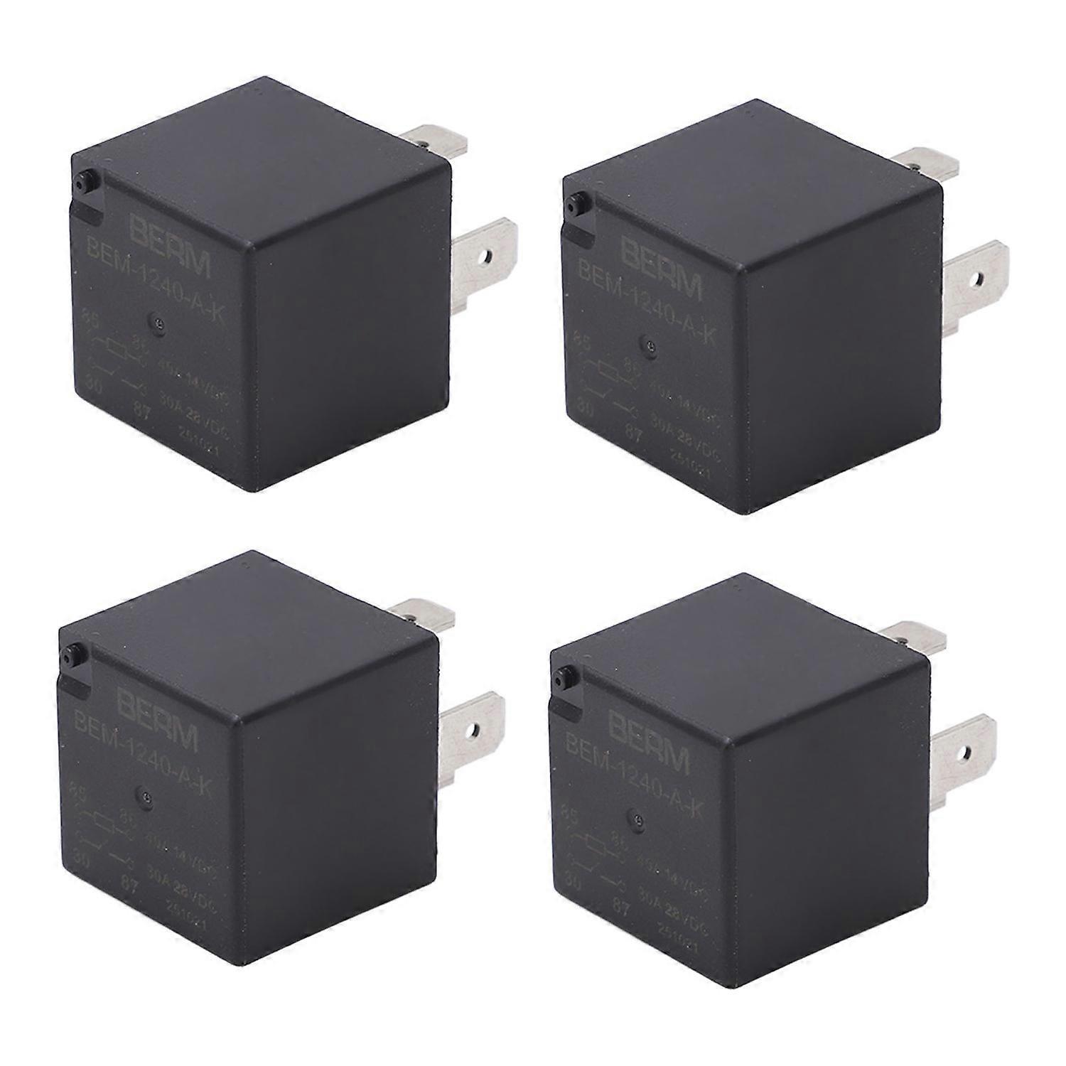 Berm 4 Stück Kfz- Und Marine-relais 12v Dc 4-polig 30-40a No Silberkontakt Wasserdichter Relais-schalter Für