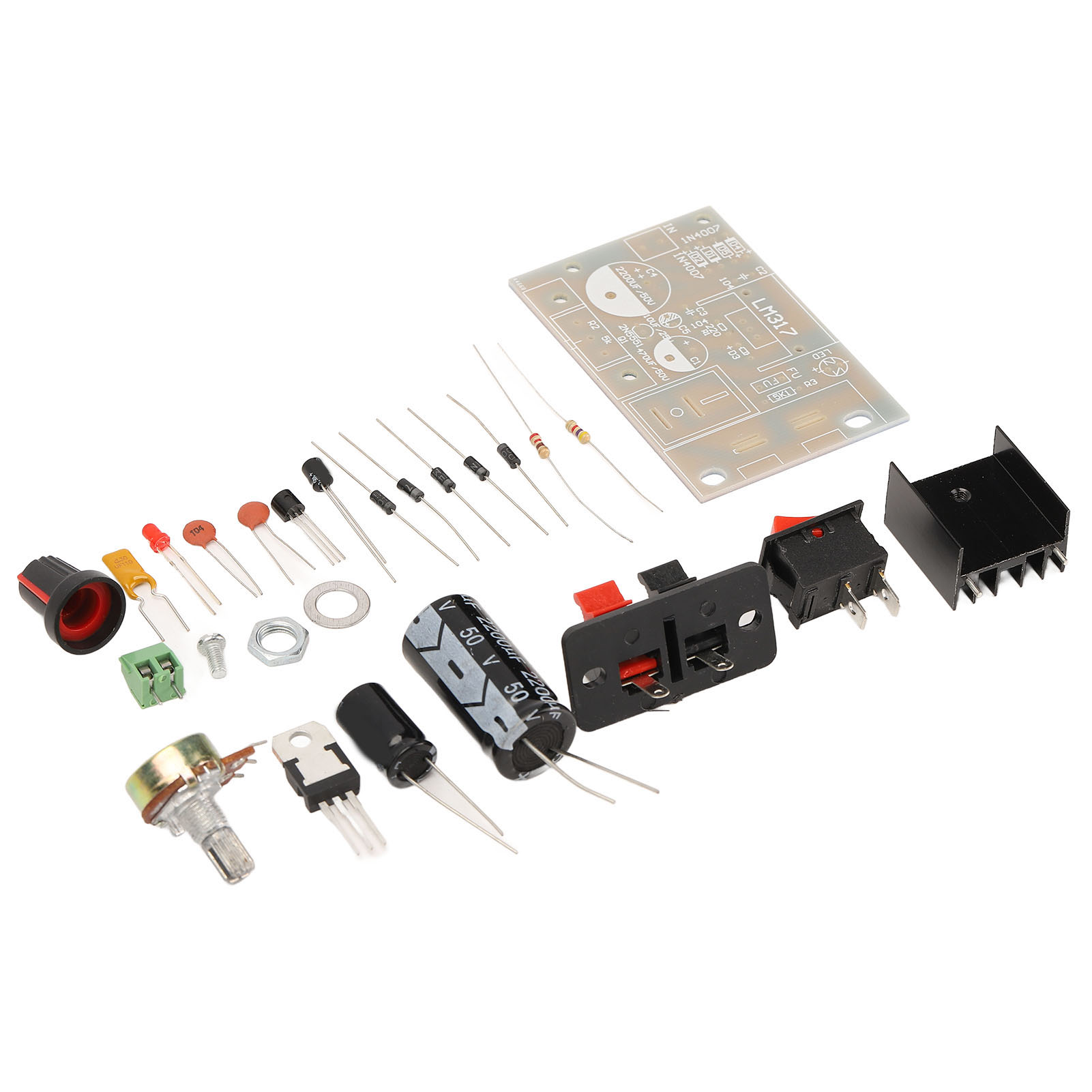 Geregeltes Netzteil-diy-kit: Einstellbare Gleichstrom-netzteilplatine Mit Kurzschlussschutz