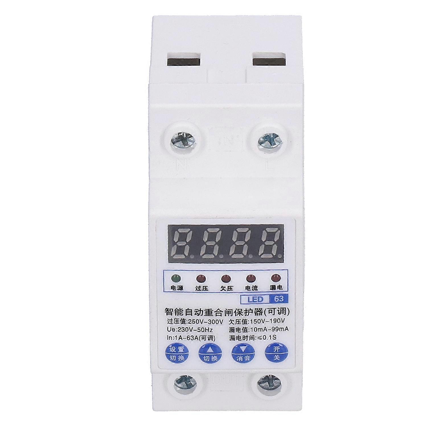 Fehlerstromschutzschalter Mit Automatischer Wiedereinschaltung, Netzschutzschalter, Ac 220 V, 36 Mm Breite