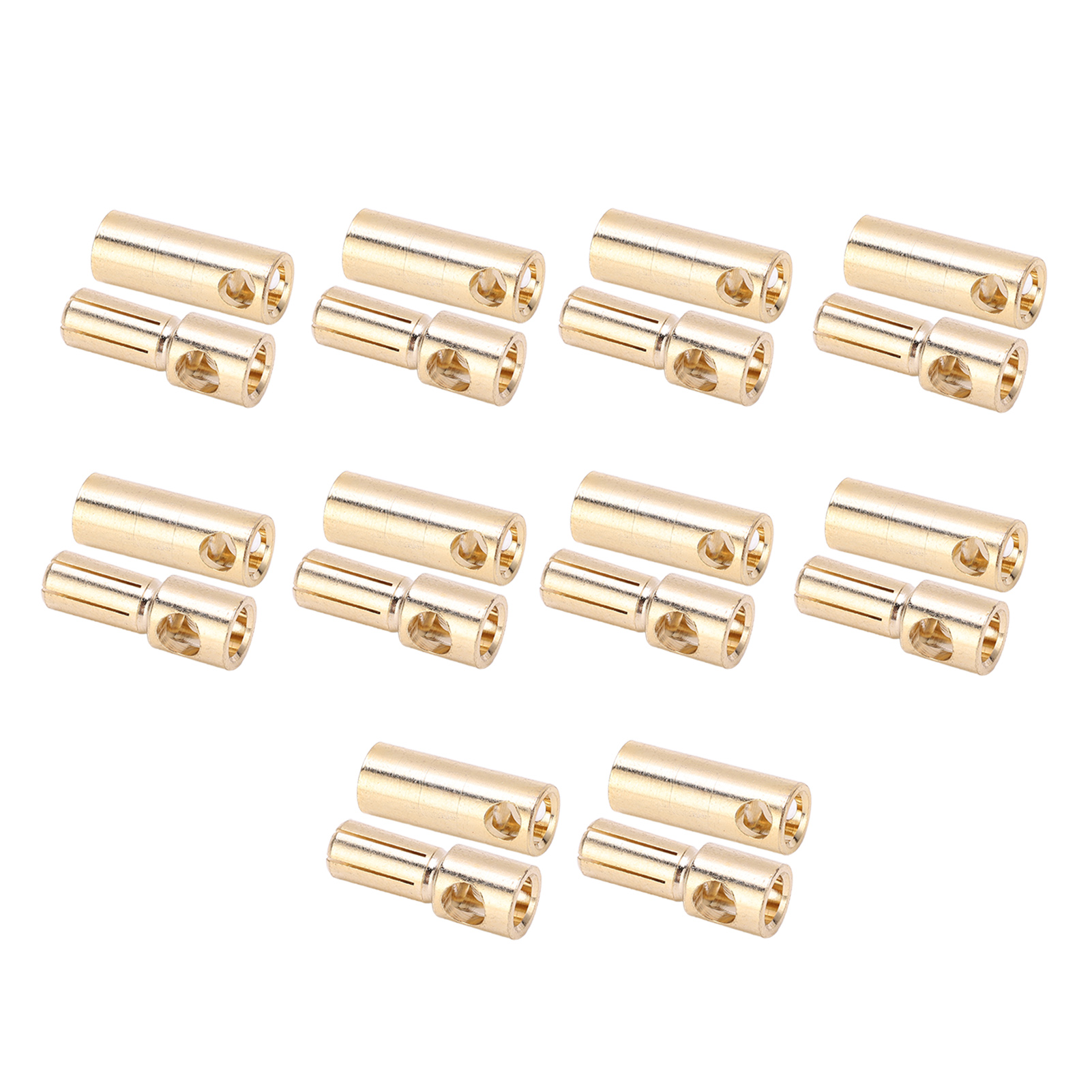 10 Paar Vergoldete 5,5-mm-bananenstecker (männlich Und Weiblich) Für Diy-rc-akkus, Regler Und Motoren