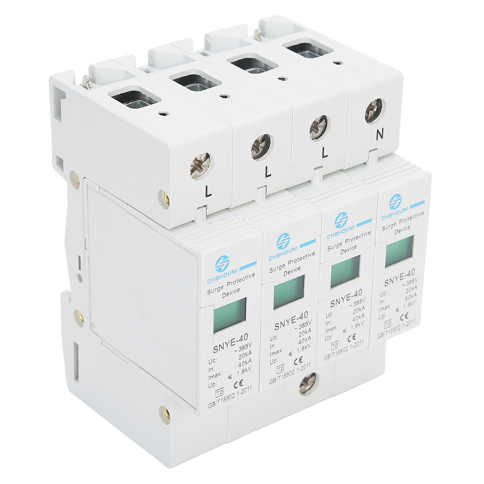 Überspannungsschutzgerät 4p Antithunder Sekundär-überspannungsableiter 385vac Für Automatisierungssteuerung (40ka)