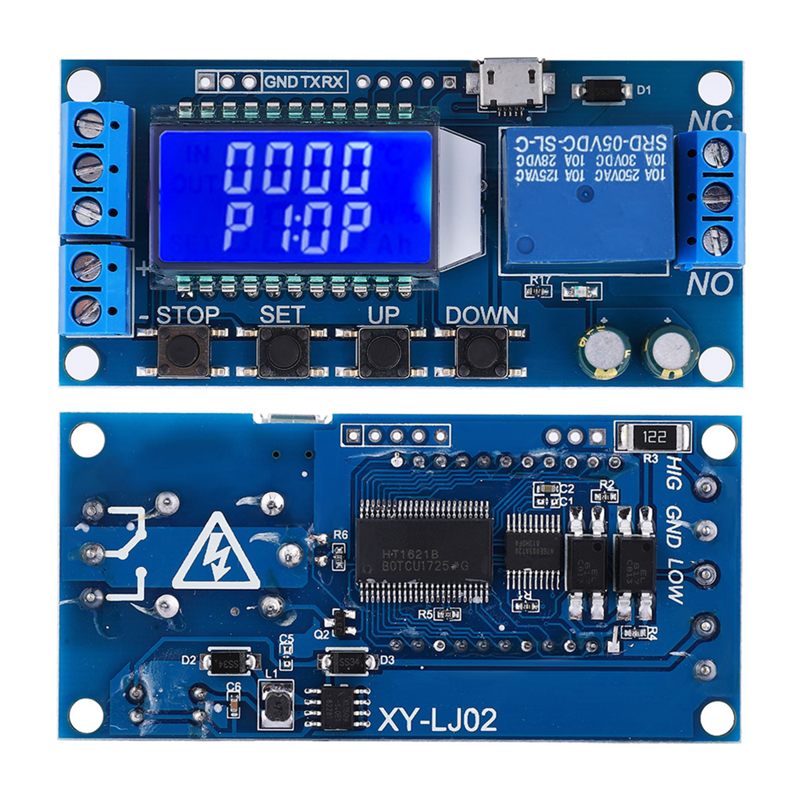 5v 12v 24v Zeitverzögerungsrelaismodul Mit Ausschaltverzögerung (0,01s–9999min) Und Lcd-anzeige