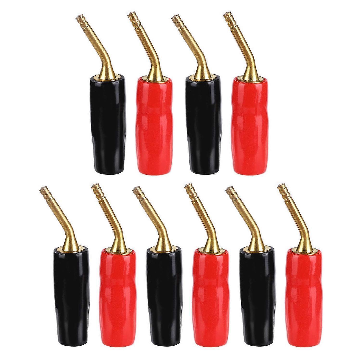 U44 5er-set Lautsprecherstecker, Vergoldet, Biegsam, Kupfer, Schwarz, Rot, Audiostecker