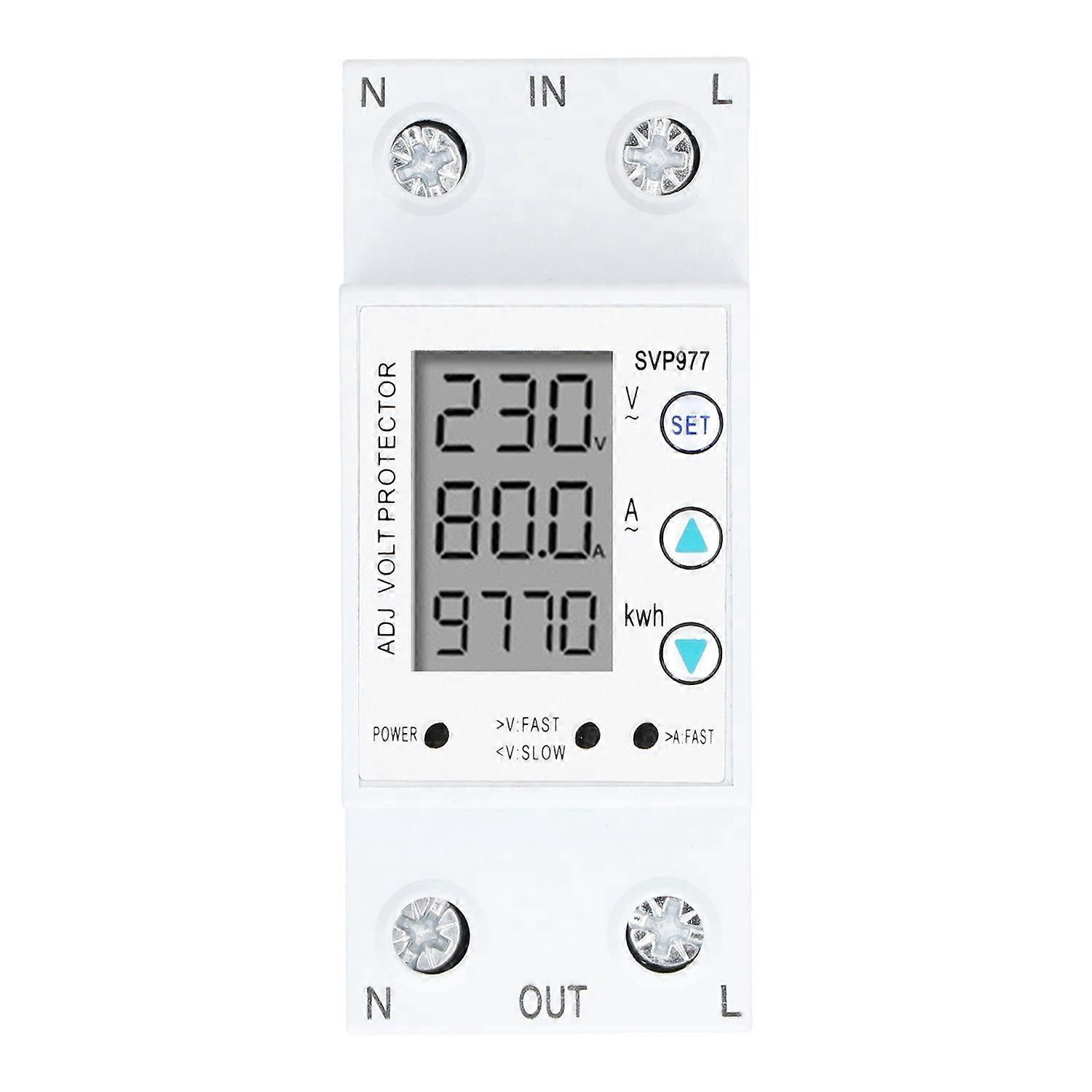 Spannungsschutzgerät Mit Einstellbarem Strom Und Hintergrundbeleuchtung, 230 V Ac, 50/60 Hz