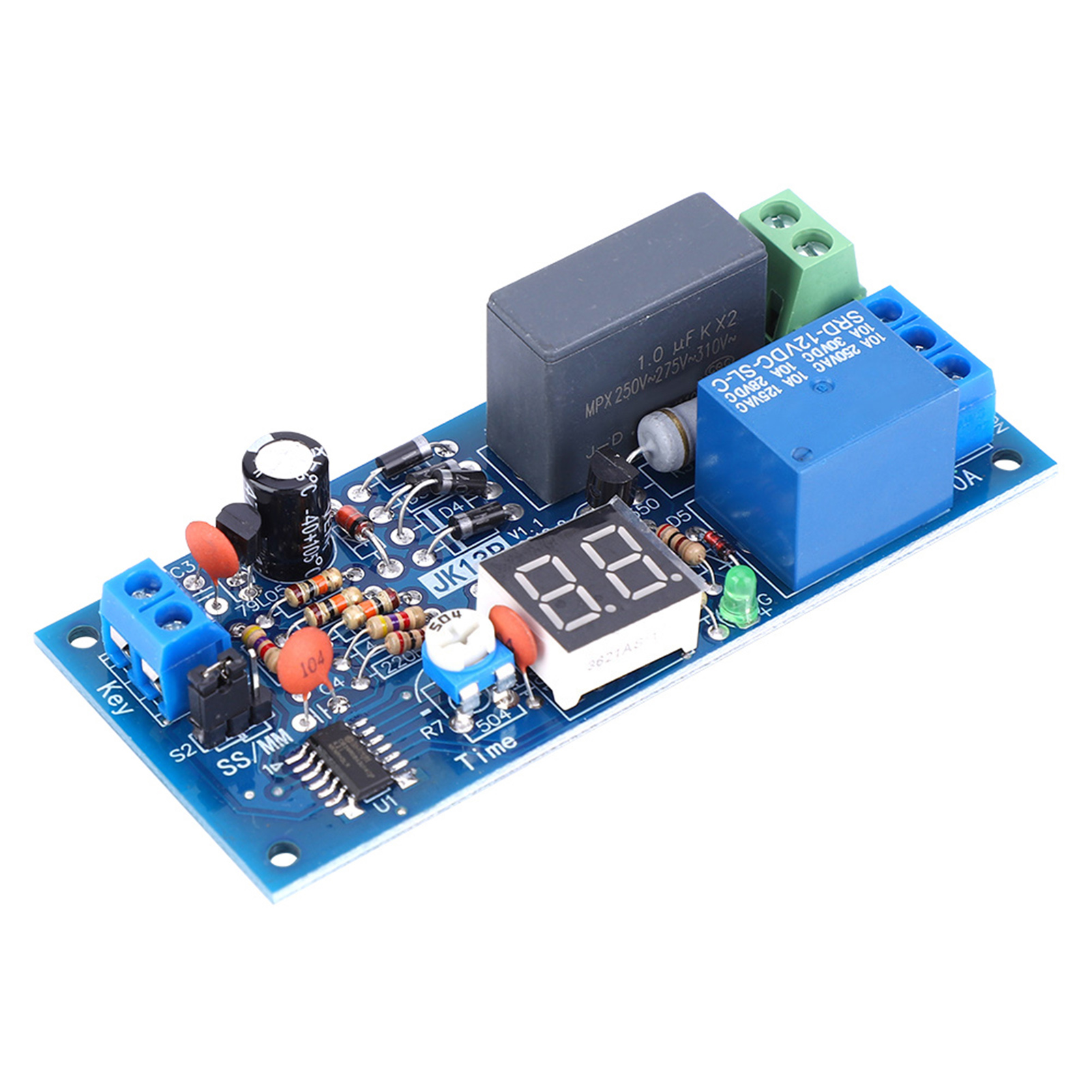 220 V Wechselstrom-verzögerungsrelaismodul, Zeitbereich 1–99 Sekunden/1–99 Minuten