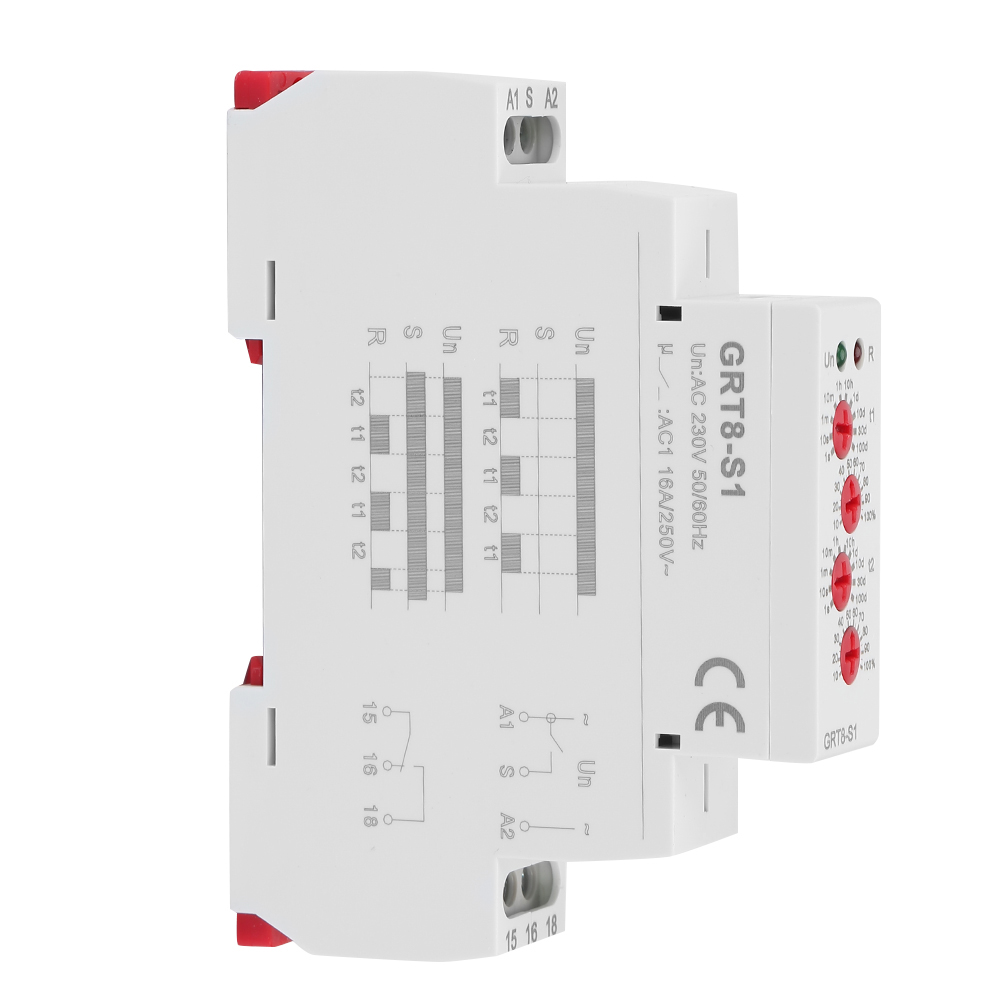 Grt8-s1 Mini-asymmetrischer Zyklustimer Ein/aus Wiederholungszykluszeitrelais Ac 230v