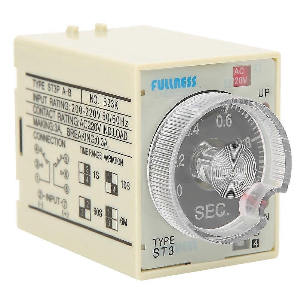 Verzögerungs-timer-zeitrelais Mit Einstellbarem Drehknopf, Störungsfreiem Pc-gehäuse, St3pa B, Ac 220 V, 50/60 Hz