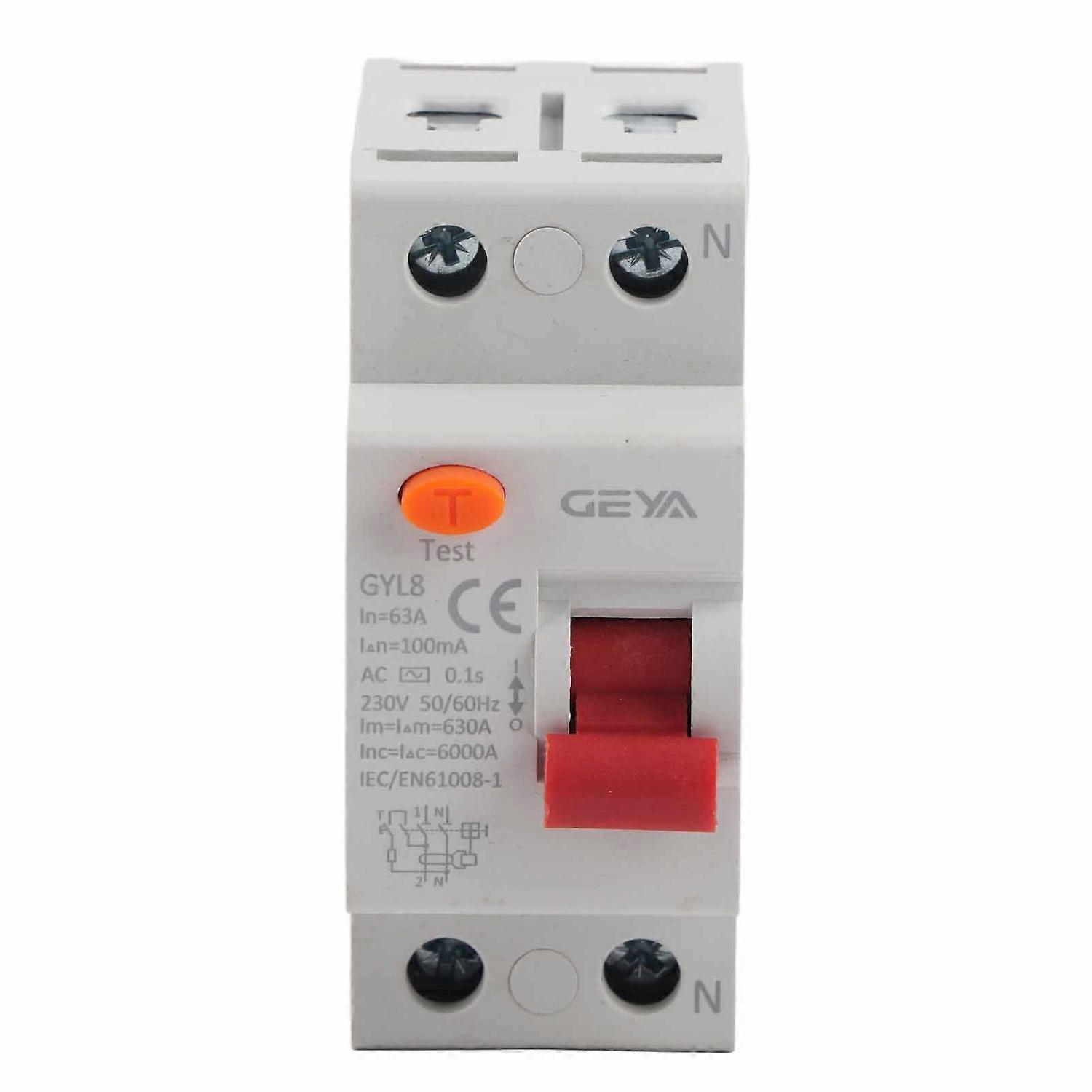 Fehlerstromschutzschalter (2p) Für Elektrische Geräte, 25 A/40 A/63 A, 230 V Ac