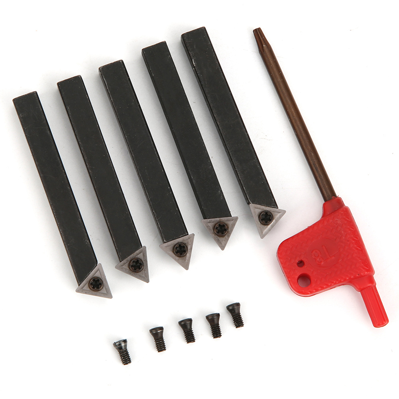 5-teiliger Satz Wendeschneidplatten-drehwerkzeuge (1/4 Zoll) Aus Hartmetall Für Drehmaschinen, Zum Plandrehen