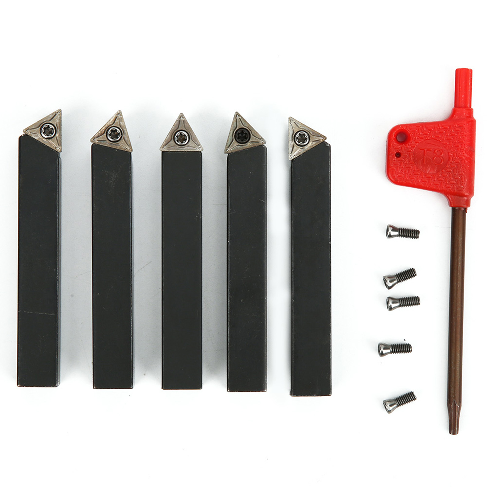 5-teiliger Satz 3/8-zoll-wendeschneidplatten-drehwerkzeuge Aus Hartmetall Für Drehmaschinen, Schneid- Und Plandrehwerkzeuge