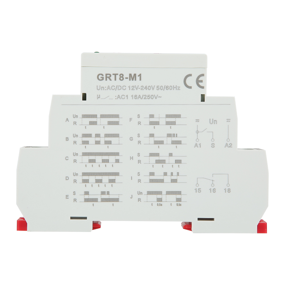 Grt8-m1 Multifunktionales Verzögerungsrelais Mit 10 Funktionen, Din-schienenmontage, Ac/dc 12v240v