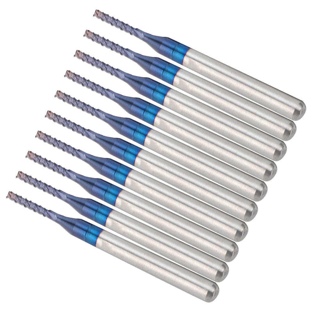 10 Stück Hartmetall-fräser, Blauer Schaftfräser, Gravierfräser Für Cnc-leiterplattenmaschinen (1,4 Mm)