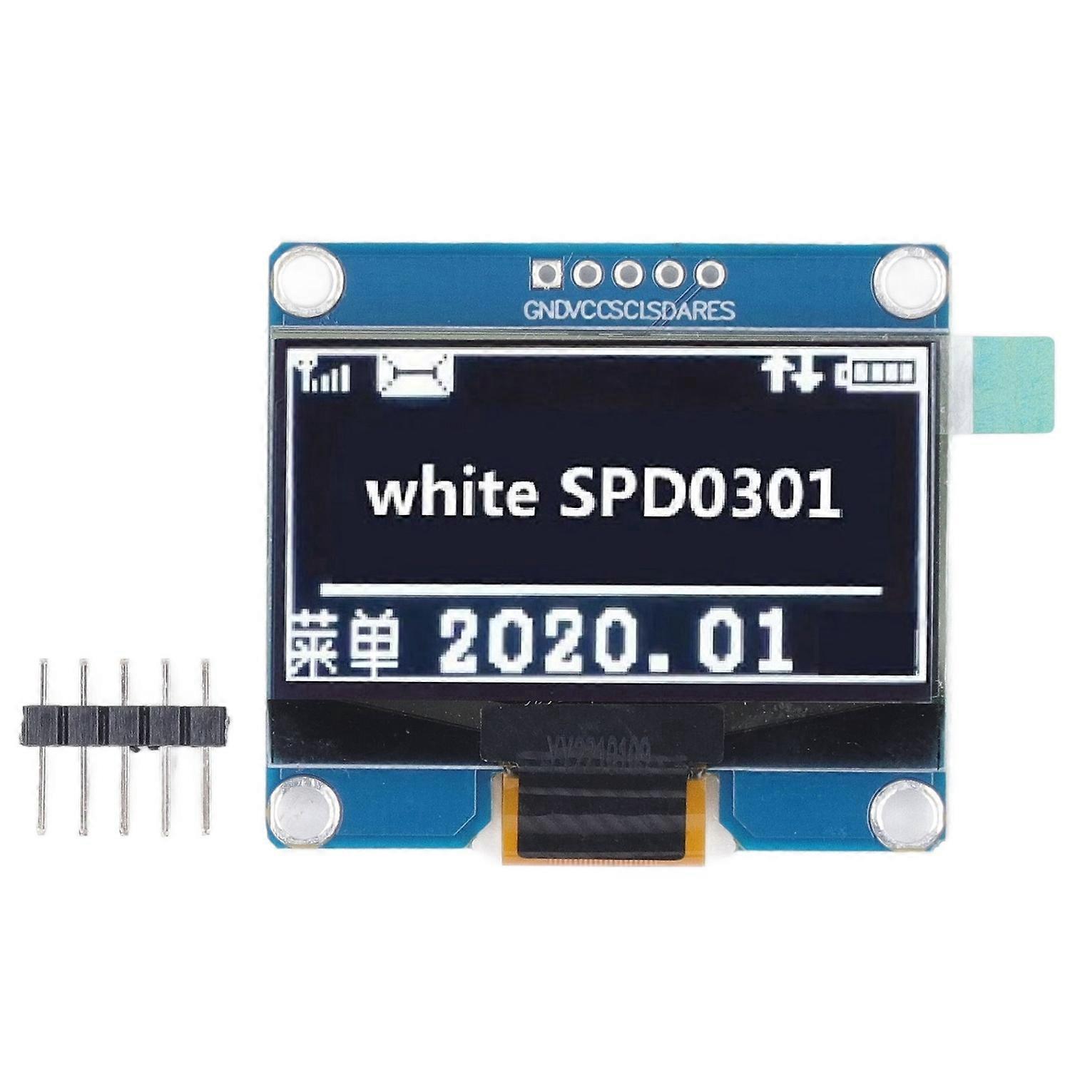 1,54-zoll-displaymodul, 5-pin-ips-anschluss, Spd0301-ic, 128x64 Pixel Auflösung, Spi- Und I²c-schnittstelle, Oled-display