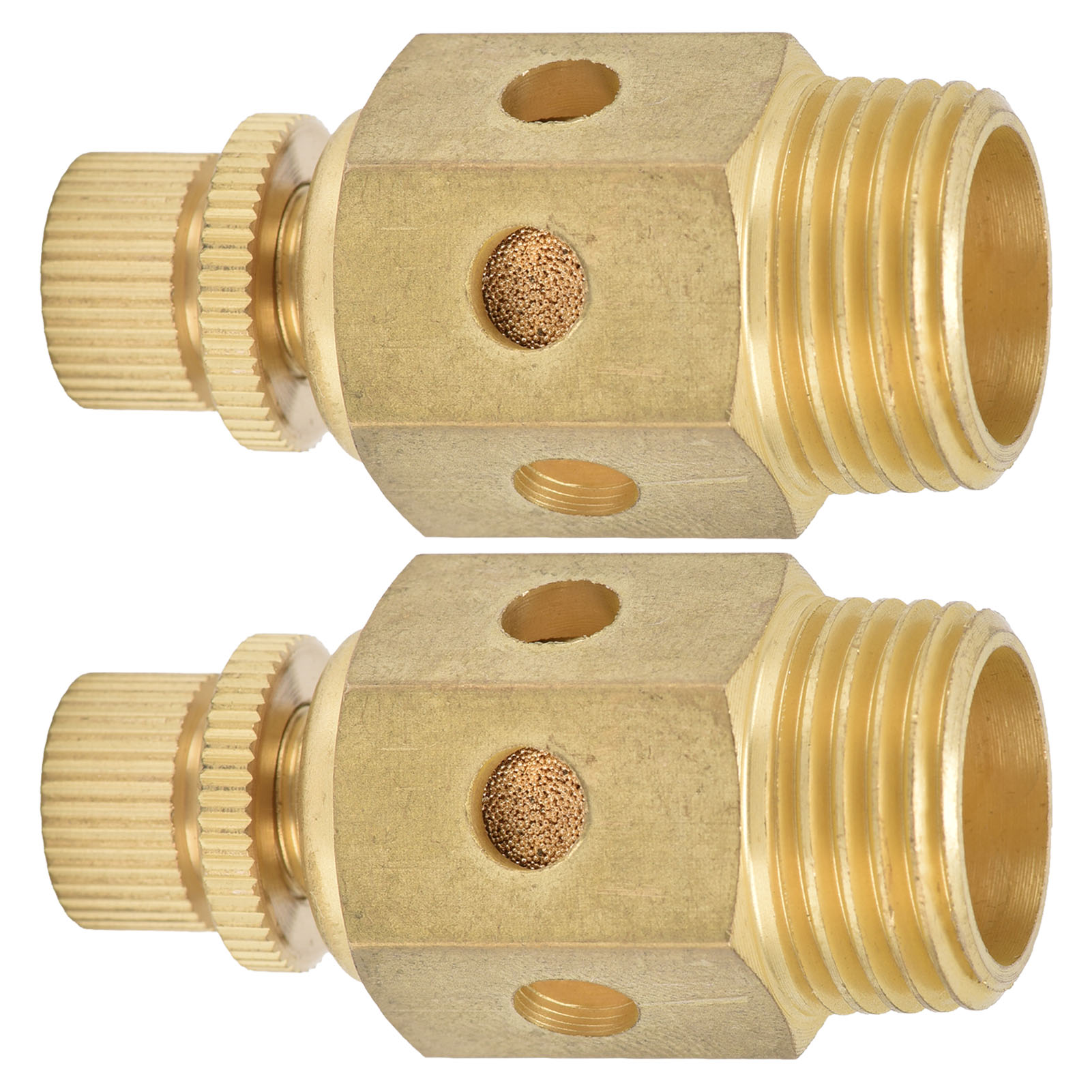 2 Stück Pneumatische Schalldämpfer Aus Messing, Luftauslass, Einstellbare Drosselklappen-ausführung, Geräuscharm, 1/2 Zoll, Psc-04