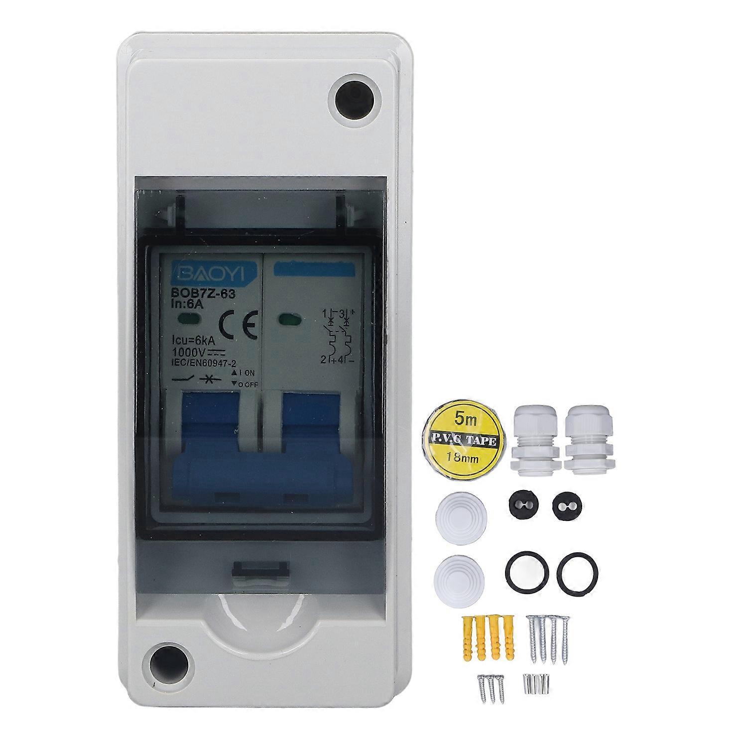 Dc-trennschalter 6a 1000v Miniatur-leistungsschalter Mit Ip65 Wasserdichtem Verteilerkasten Für So