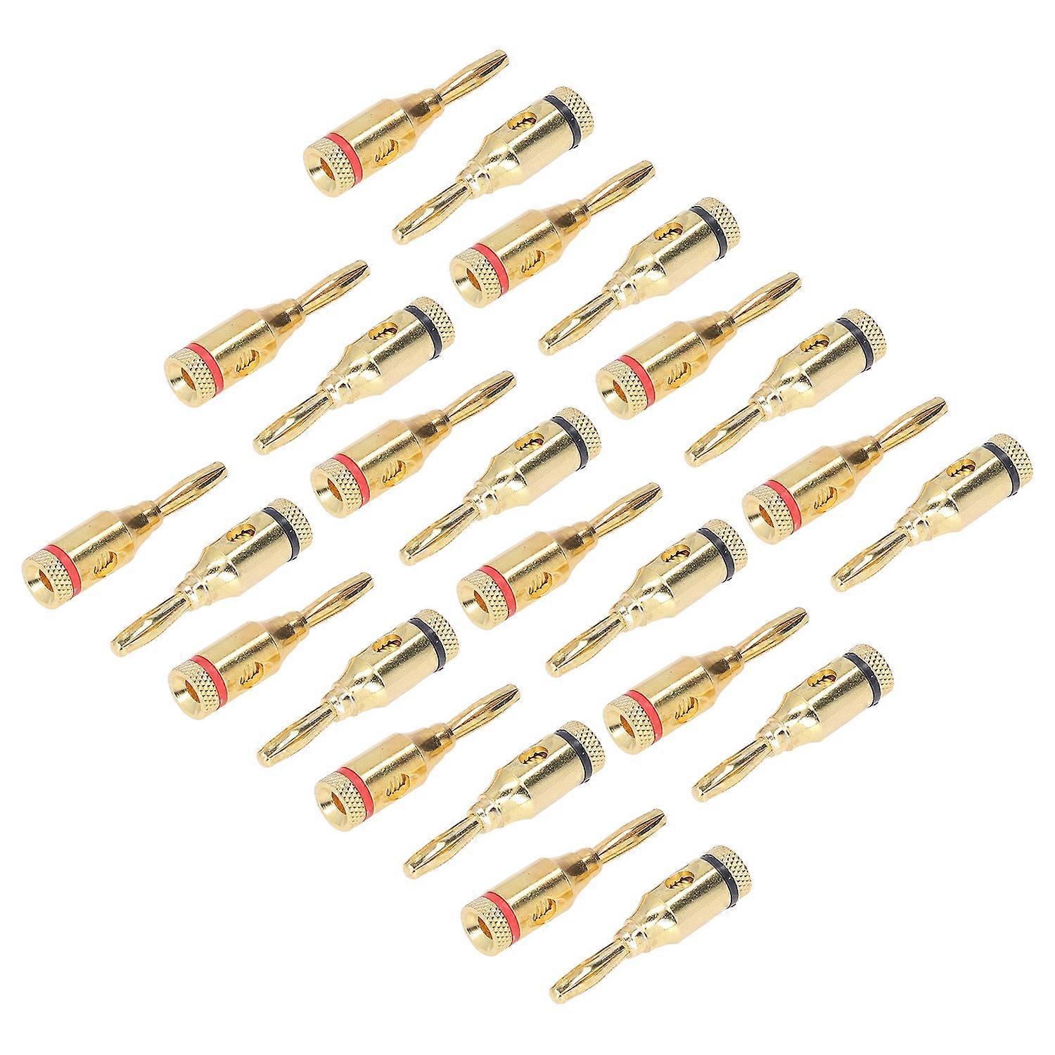 24-teiliges Set Vergoldete Bananenstecker, Universelle Schnellverbinder Für Autolautsprecherkabel Von 12 Bis 18 Awg