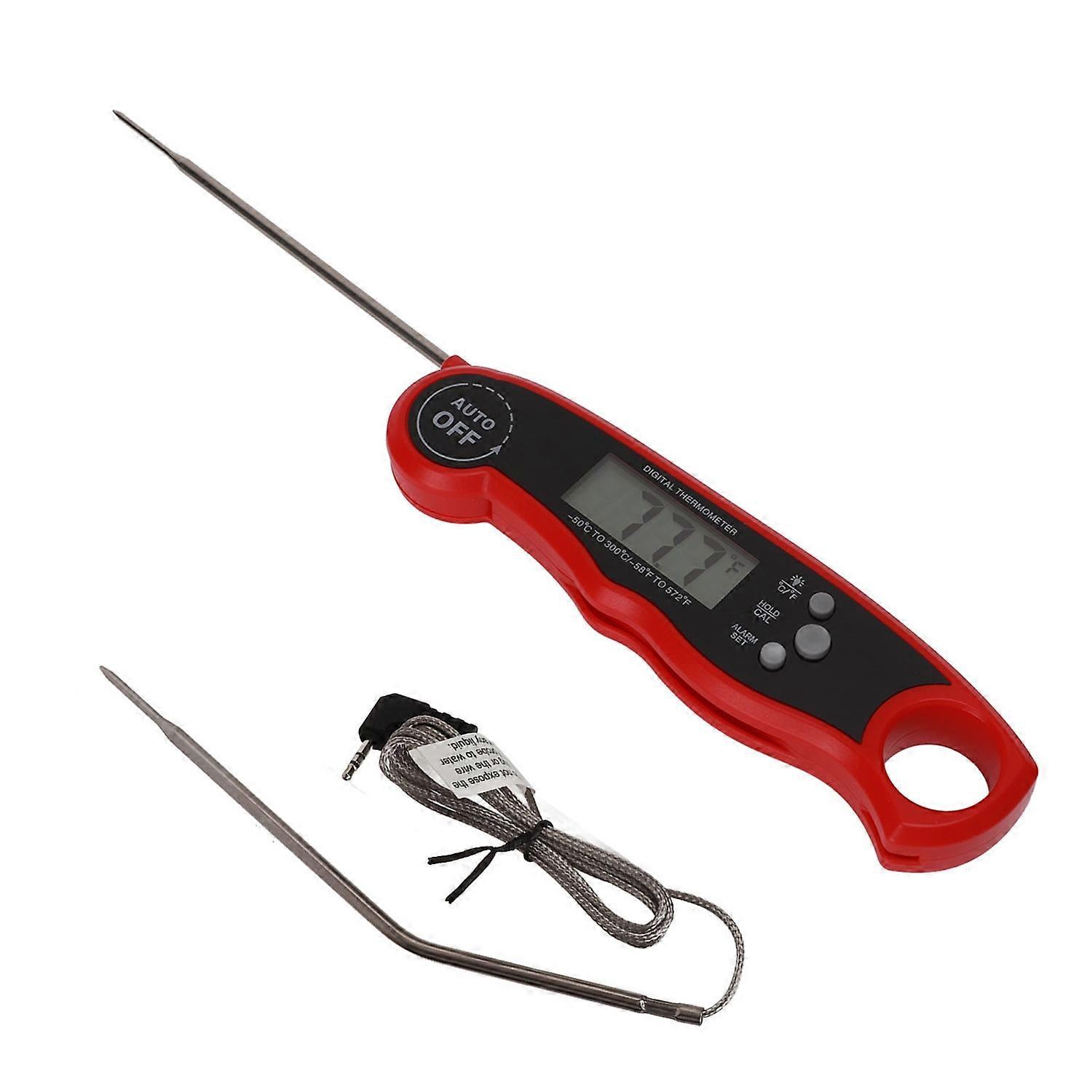 Digitales Fleischthermometer Mit 2 Sonden, Alarmfunktion Und Hintergrundbeleuchtung Für Fleisch, Lebensmittel, Flüssigkeiten, Kochen Und Backofen.