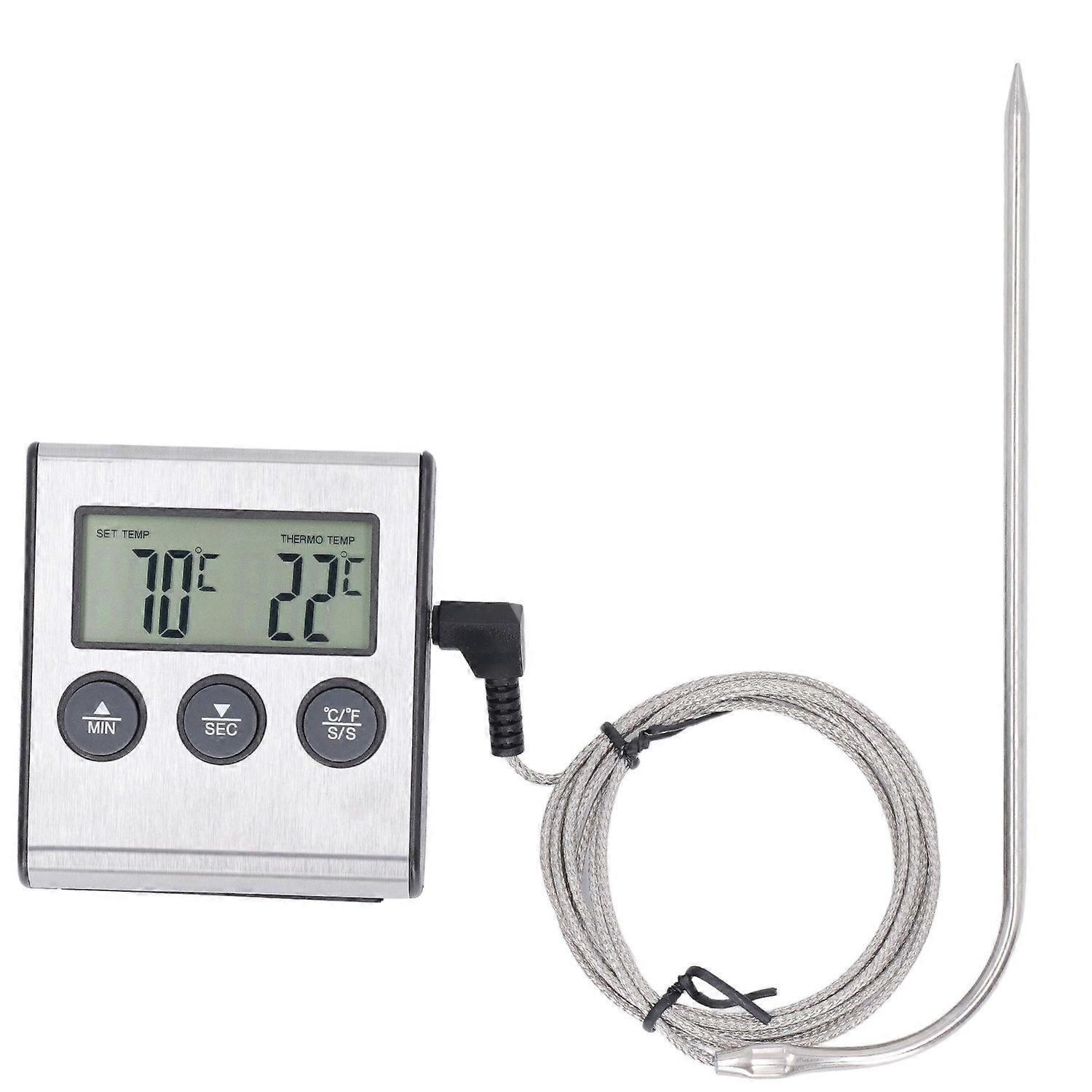 Elektronisches Fleischthermometer Mit Sonde, Digital, Für Backofen, Küche Und Grill Mit Voreingestellten Temperaturen