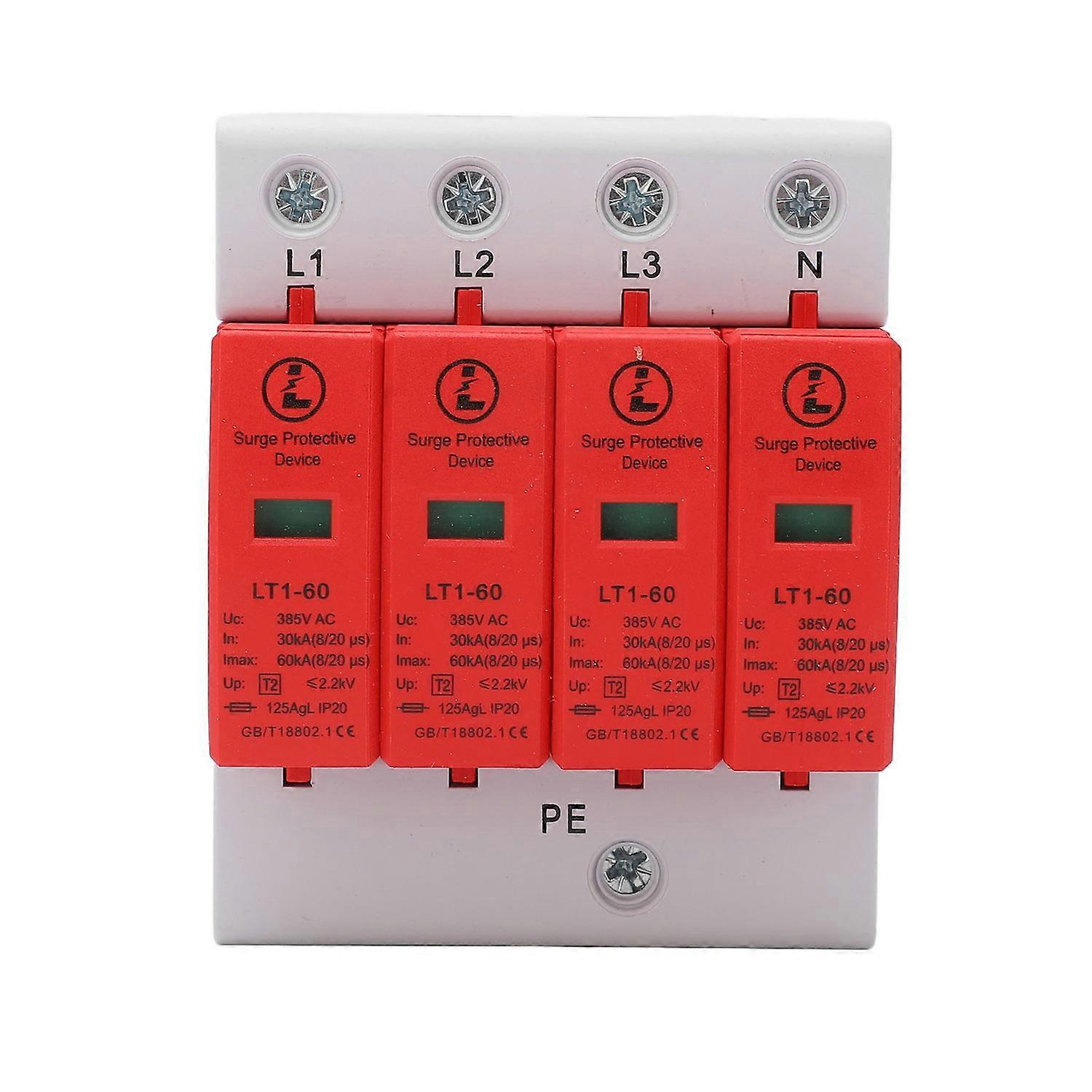 4-poliges Überspannungsschutzgerät, Flammhemmendes Gehäuse, Einfache Installation, Ableiter, Ac 385 V, 30 Ka Bis
