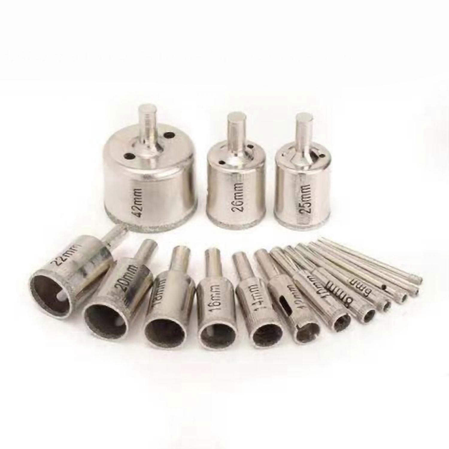 15-teiliges Diamant-lochsägen-set Für Die Galvanisierung, Universell Einsetzbar Für Glas, Größen 3, 4, 5, 6 Und 8