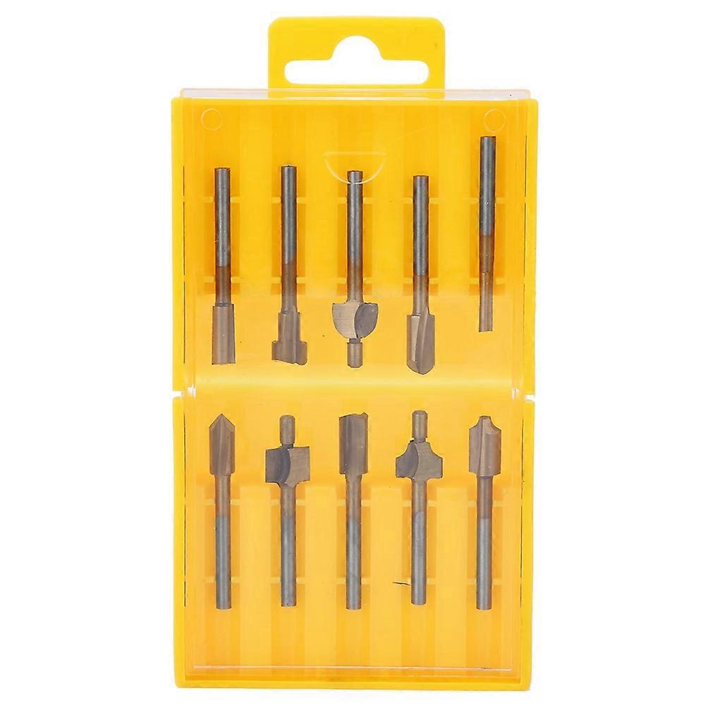 10-teiliges Fräser-set Aus Hss-gold-titan-beschichteten Fräsern Für Die Holzbearbeitung