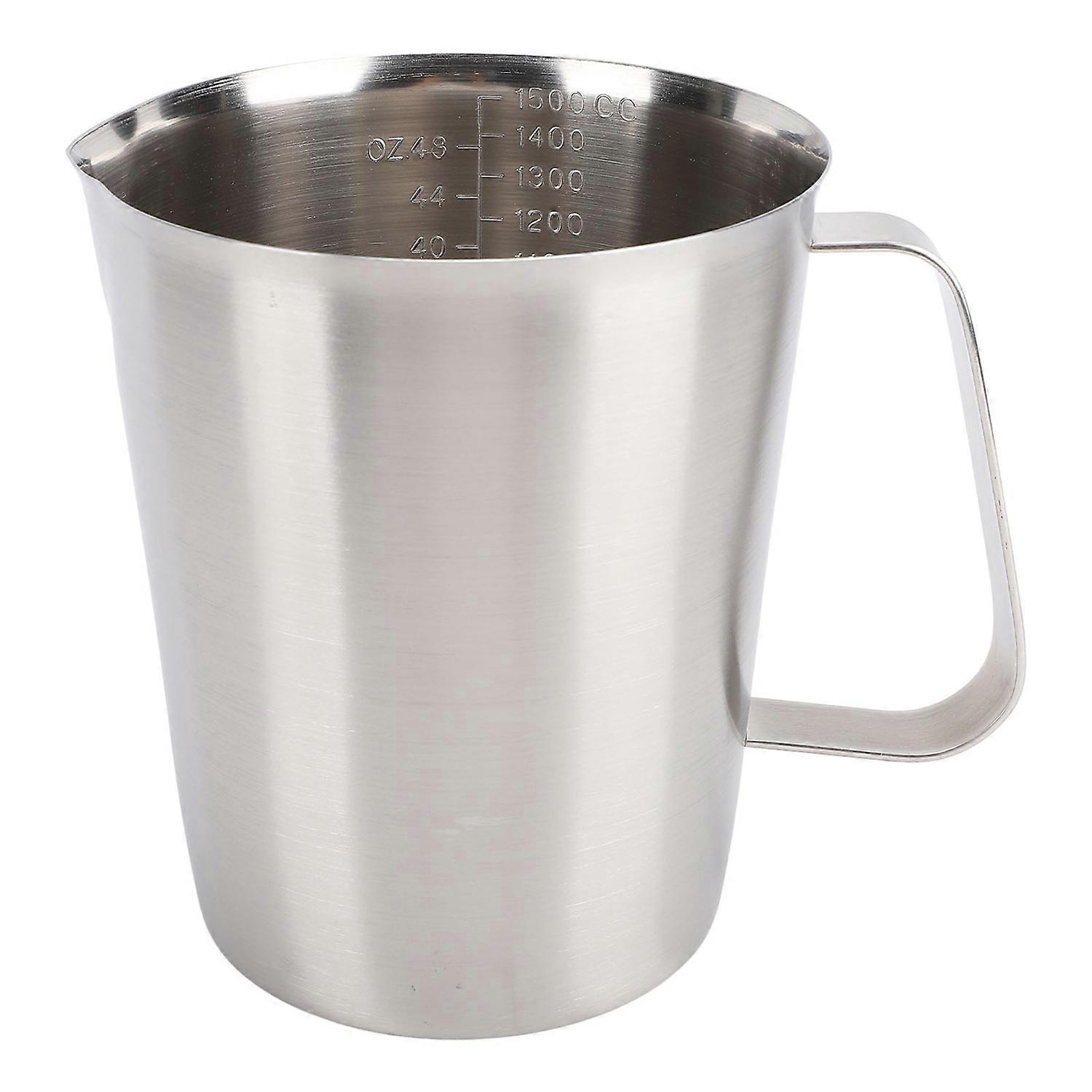 Messbecher Mit Markierungen Und Ausgießer, Edelstahl 304, Leicht Zu Reinigen, Milchaufschäumkännchen Für Kaffee