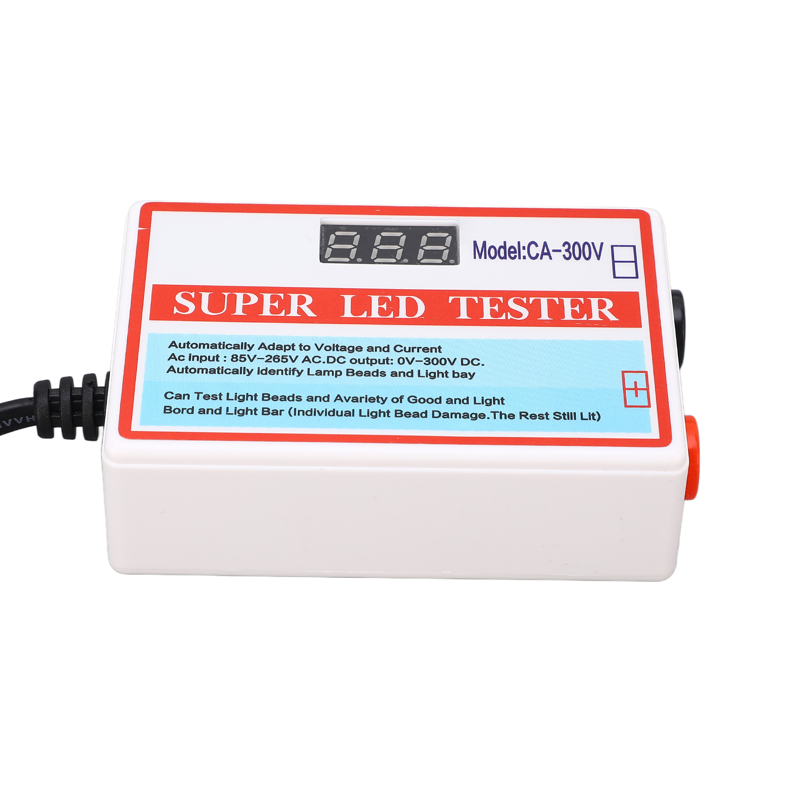 Led-testbox Für Hochleistungs-led-lampenperlen, Tv-bildschirm-hintergrundbeleuchtungstester Mit Schalter, 85–265 V, 18 W, Eu-stecker