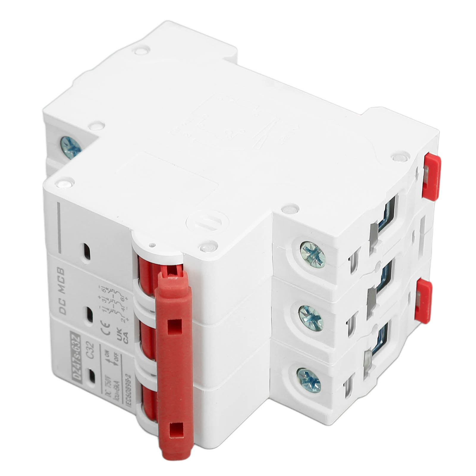 3-poliger Kleinleistungsschalter, 6000 A Schaltvermögen, Magnetsystem, Mini-leistungsschalter, Dc 750 V, 32 A