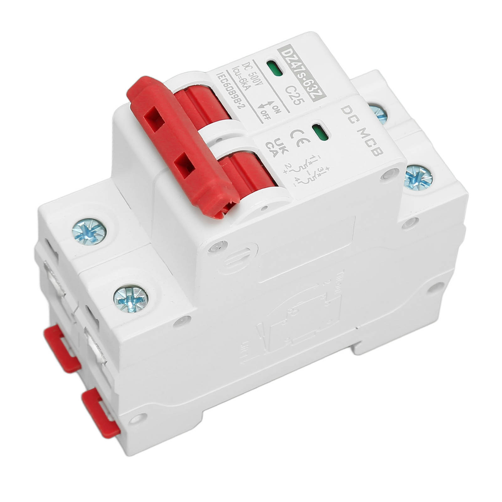 Dc-leistungsschalter Mit Überlastschutz, Magnetisches System, Pv-leistungsschalter 500 V 25 A 2-polig