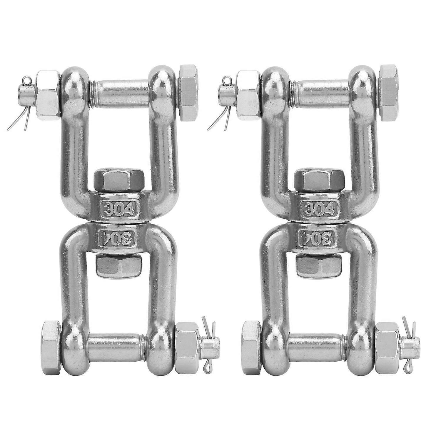2 Stück Ankerwirbelschäkel Aus Edelstahl 304 Mit Drehbarem Ringverbinder Und Sicherung M10