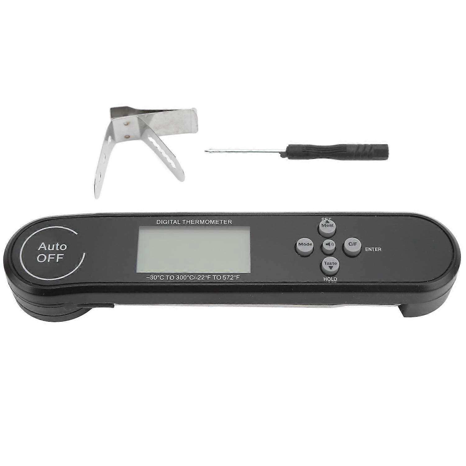 Digitales Multifunktions-lebensmittelthermometer Mit Klappbarer, Um 180° Drehbarer Sonde, 22℉/572℉/30℃/300℃ Für Grillfleisch