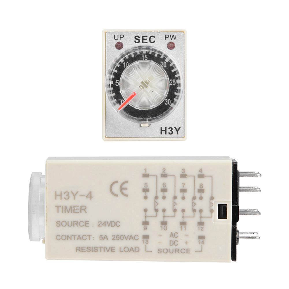 H3y-4 Zeitrelais-zeigersteuerung Verzögerungstimer-steuerschalter 14-polig 24vdc (30s)