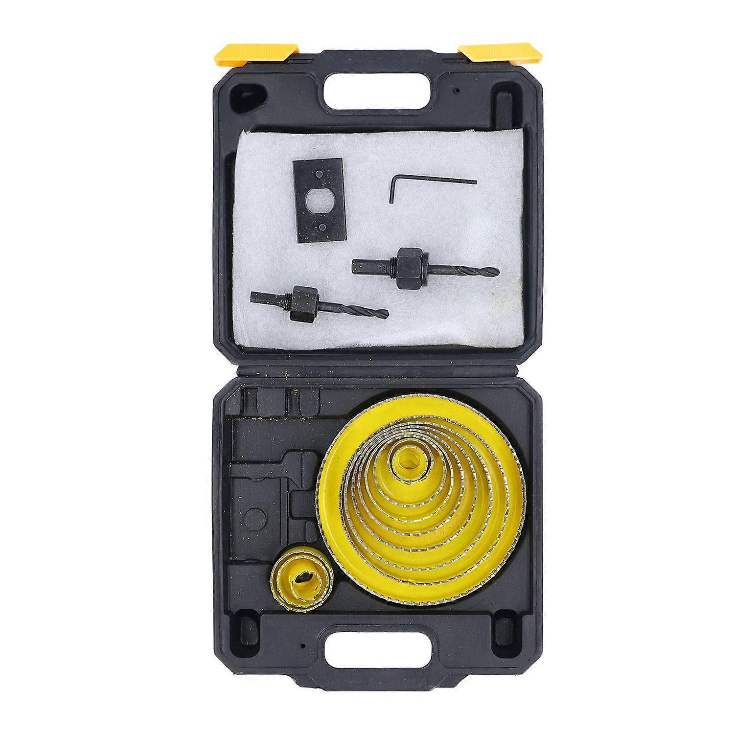 16-teiliges Lochsägen-set, Gelb, 19–127 Mm, Elektriker-lochsägen-set Für Pvc-platten Und Kunststoff