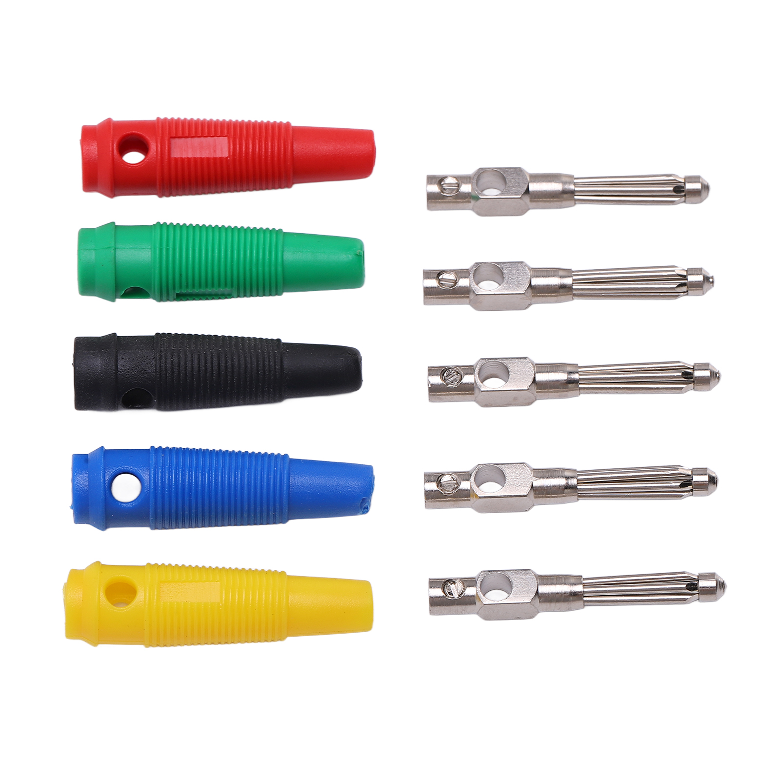 10er-packung 4 Mm 7-polige Bananenstecker 1000 V 32 A Stapelbare Bananenstecker-stecker Mit Weicher Schutzhülle Für Audiokabel