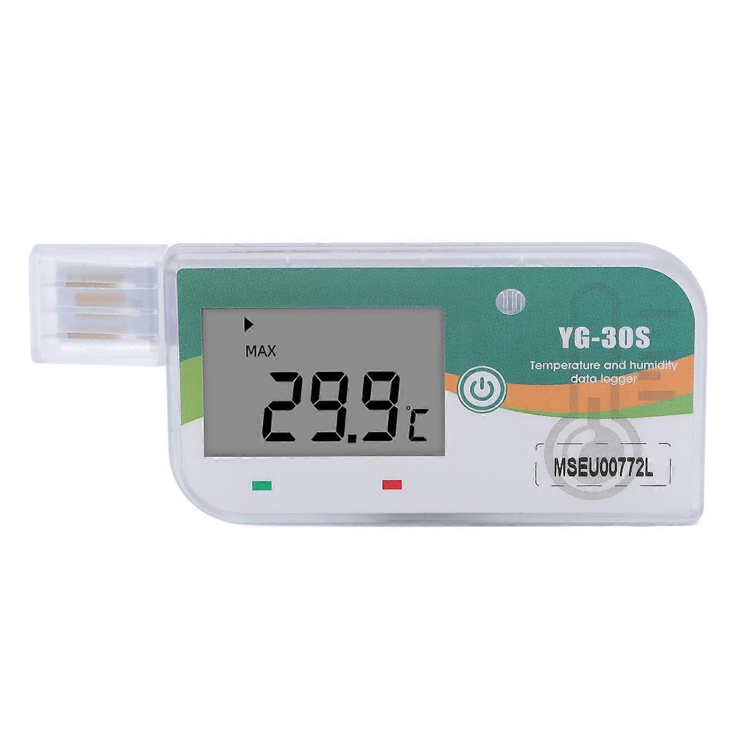 Usb-datenlogger Für Temperatur Und Luftfeuchtigkeit Mit 180 Tagen Speicherkapazität Und Pdf-berichten, 35.000 Messpunkte, Einwegnutzung, Schutzart Ip67