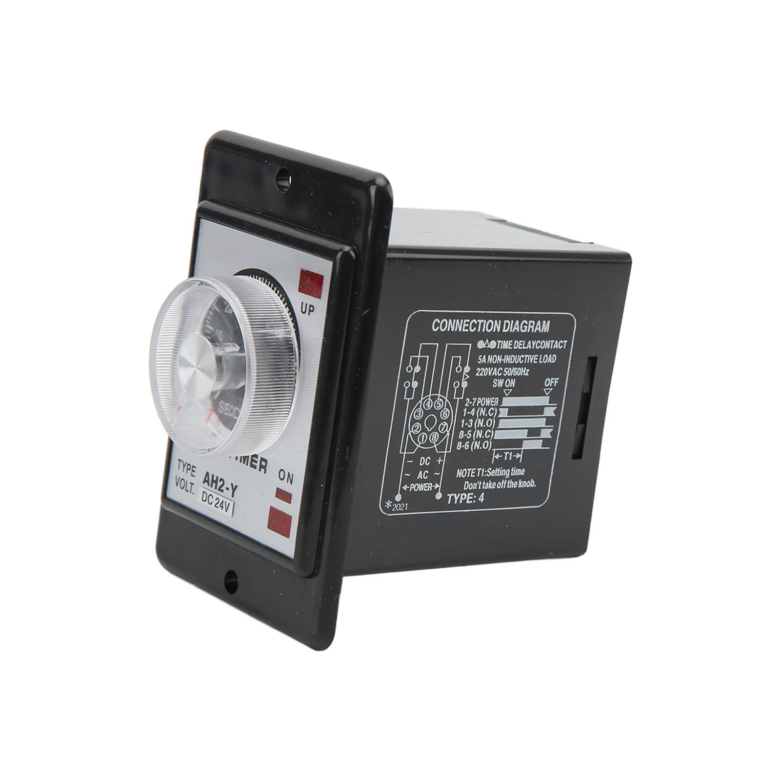 Ah2‑y 60s Zeitrelais Mit Kleinem Zeiger, Drehknopf, 8 Fuß, Timer, 24 V Dc