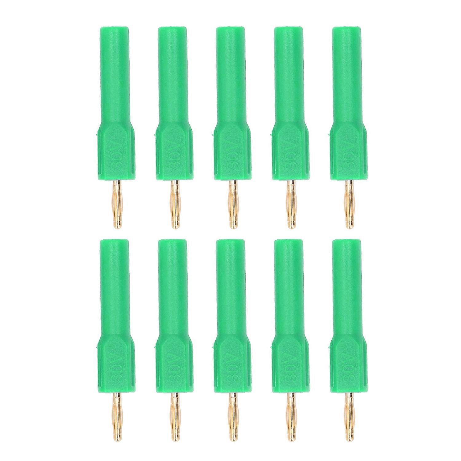 10 Stück Bananenstecker-adapter, 2 Mm Stecker Auf 4 Mm Buchse, Vergoldetes Messing, 30 V, Grün