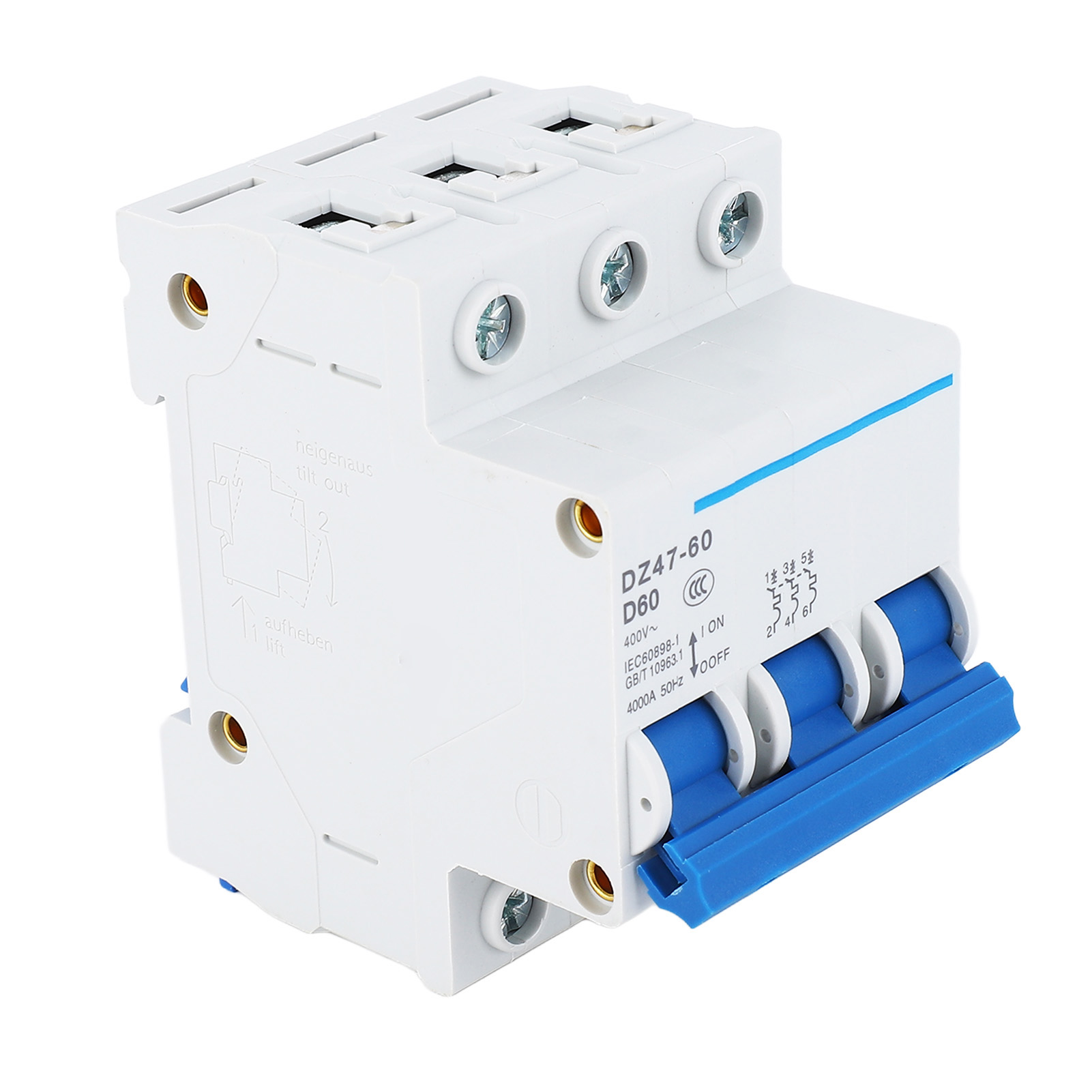 Miniatur-leistungsschalter 3p D60 400v 60a 6ka Mini-leistungsschalter Für Din-schienenmontage