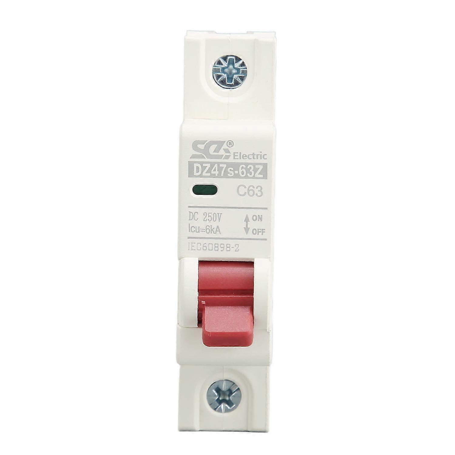 Dc-miniatur-leistungsschalter 1p 63a Din-schienenmontage Dc250v 6000a Abschaltvermögen Dz47s 63z C63 Für