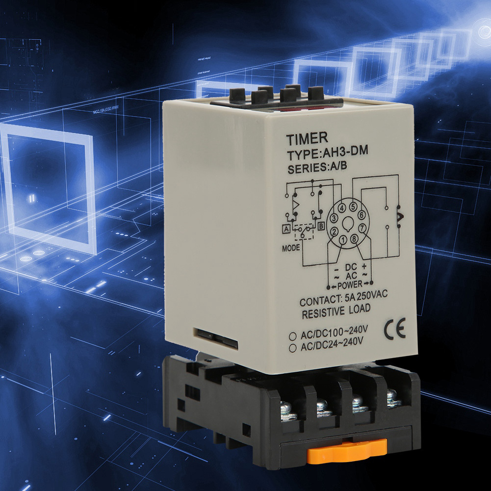 Verzögerungsrelais Mit Digitalanzeige, A/b-zweimodus, Mit Sockel, Hohe Genauigkeit, 220 V Ac, Ah3-dm