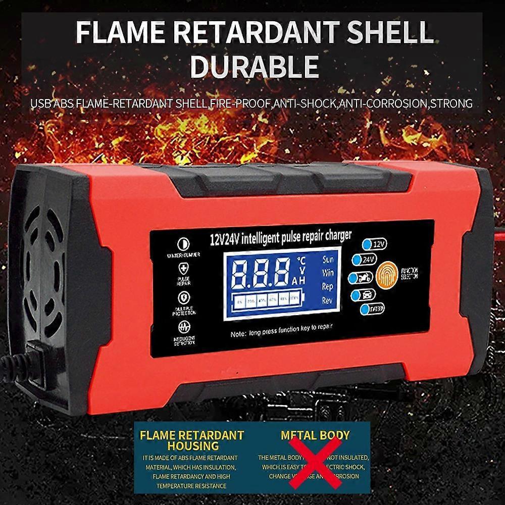 Intelligentes Reparaturladegerät (12 V/24 V, 180 W) Mit Lcd-display, Mehrfachschutz Und Flammhemmendem Gehäuse