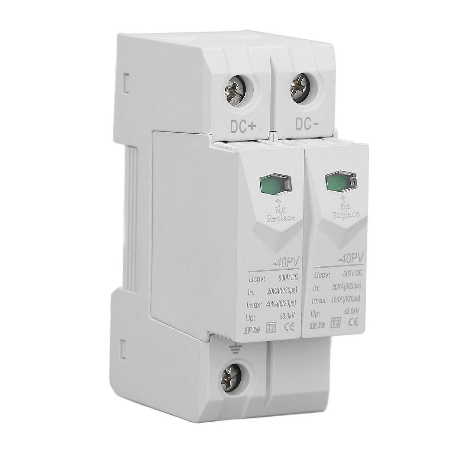 Pv-überspannungsschutzgerät 2p Dc 500v 40ka 35mm Din-schienenmontage Chlt‐40pv