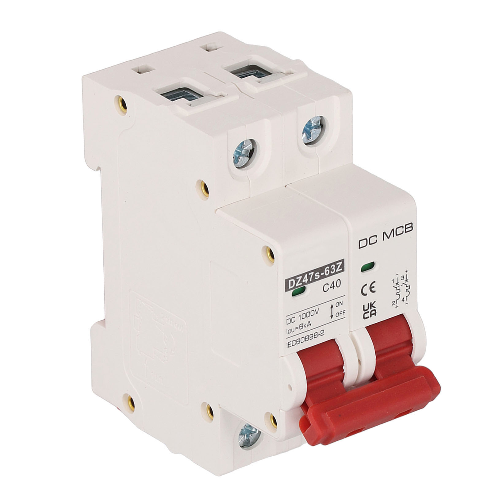 Leitungsschutzschalter 2p Dc 1000v Mcb 40a Schutzschalter 6ka Abschaltvermögen Für Zuhause