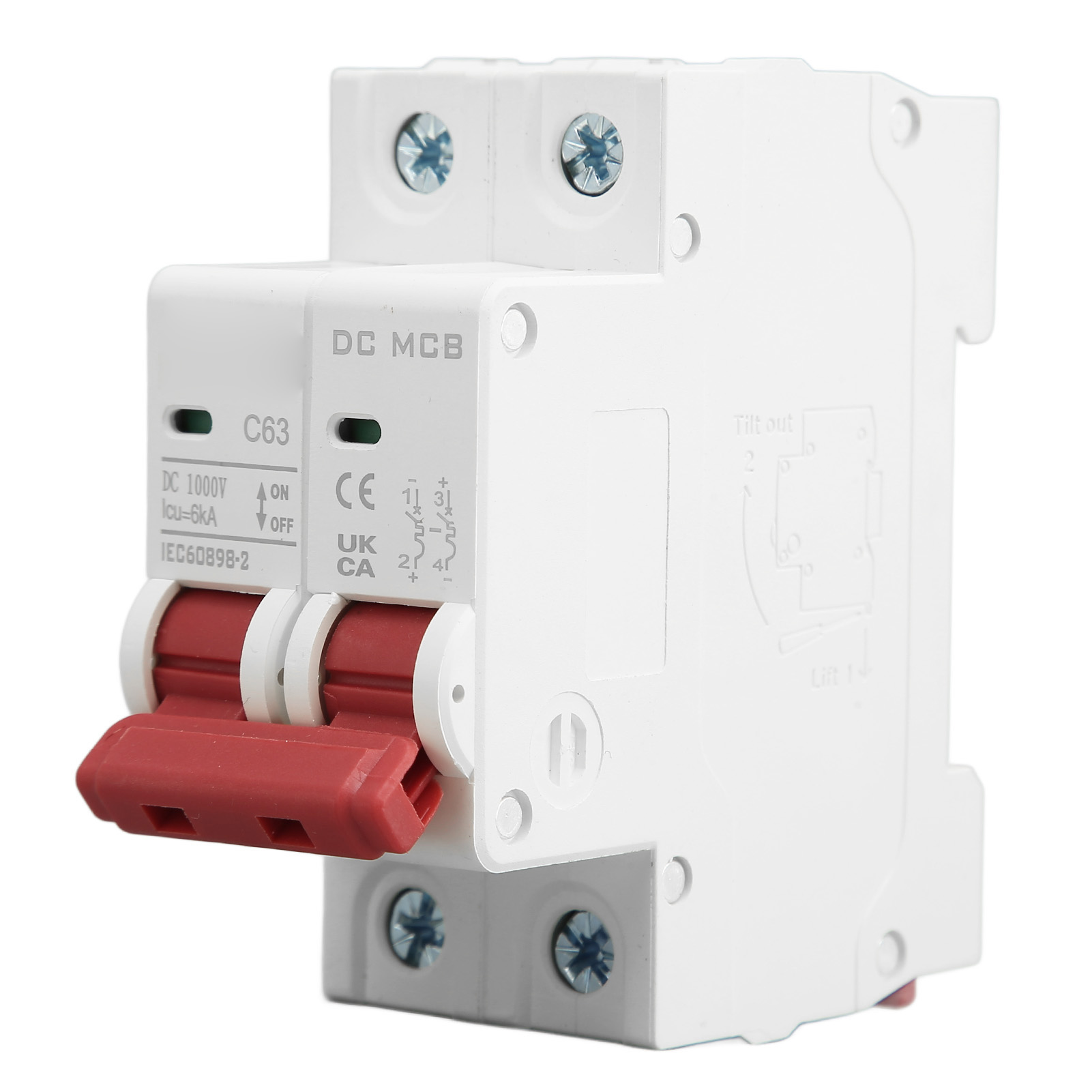 Leitungsschutzschalter 2p Dc 1000v Mcb 63a Schutzschalter 6000a Abschaltvermögen Für Zuhause